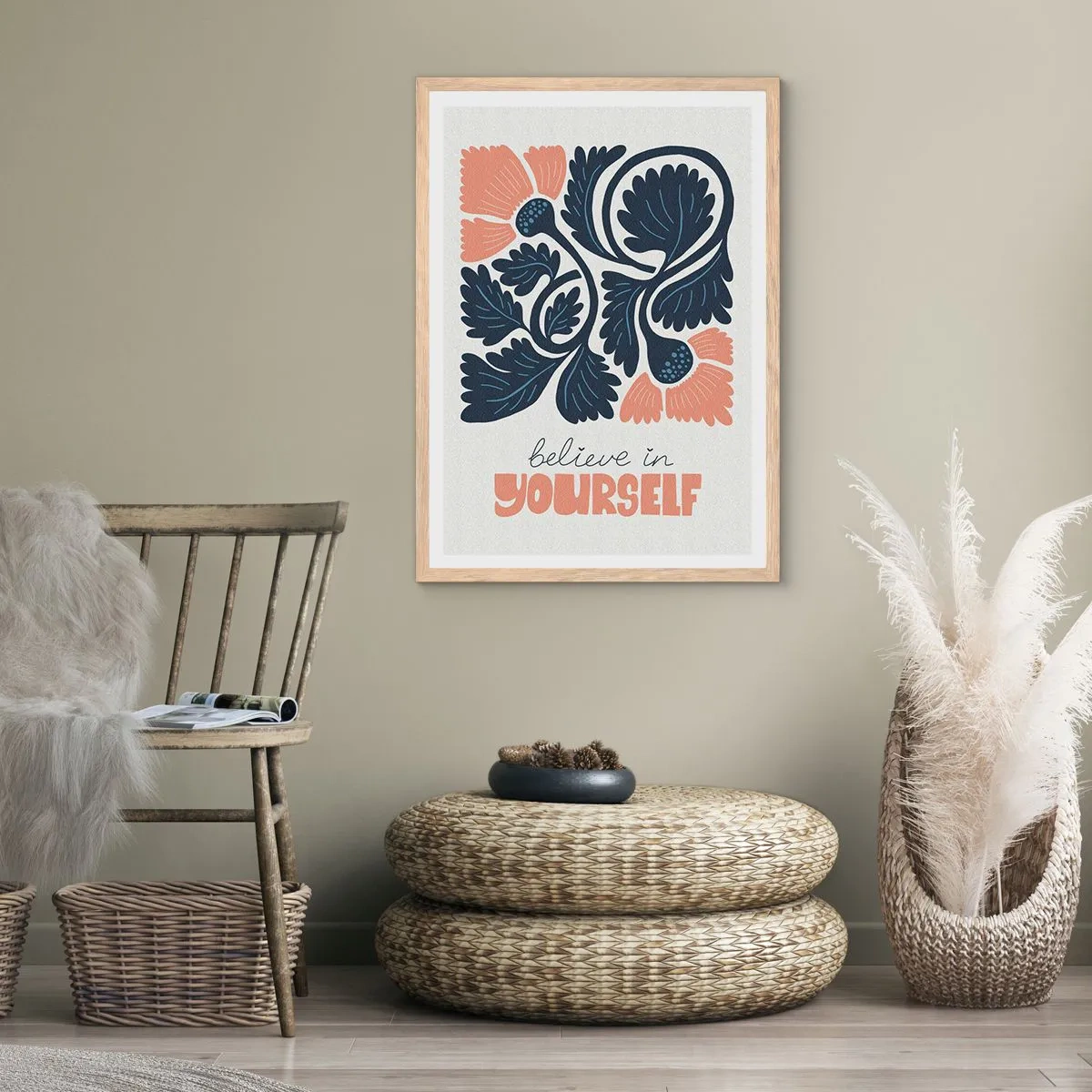 Affiche dans un chêne clair - Poster - Et tu t'épanouis - 50x70 cm