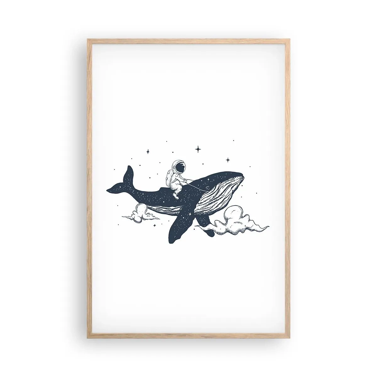 Affiche dans un chêne clair - Poster - Aventure spatiale - 61x91 cm