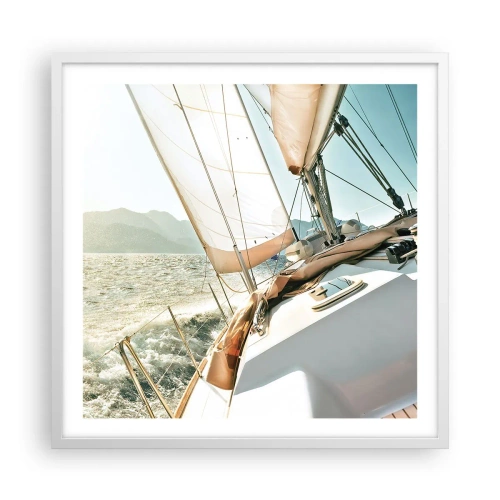 Affiche dans un cadre blanc - Poster - Toutes voiles dehors - 60x60 cm