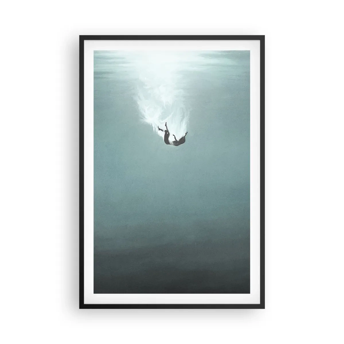 Affiche dans un cadre noir - Poster - Dans les bras de l'océan - 61x91 cm