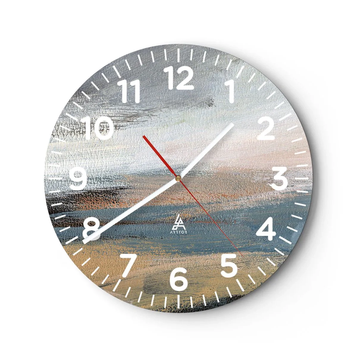 Horloge murale - Pendule murale - Abstraction : paysage nordique - 40x40 cm