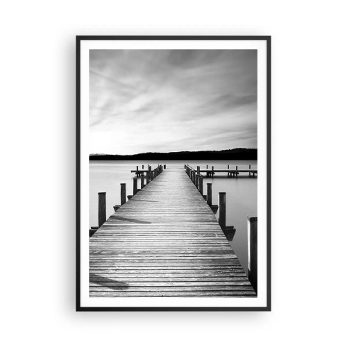 Affiche dans un cadre noir - Poster - Au point d'eau - la paix - 70x100 cm
