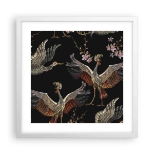 Affiche dans un cadre blanc - Poster - Un oiseau de conte de fées - 40x40 cm