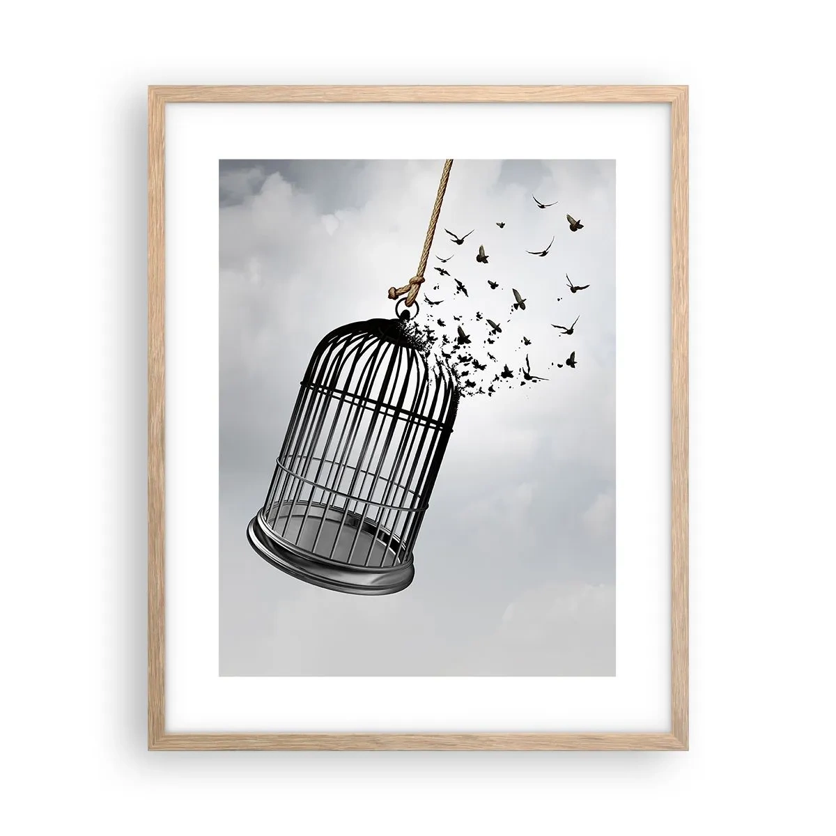 Affiche dans un chêne clair - Poster - Foie...Espoir...Liberté! - 40x50 cm