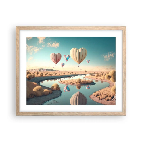 Affiche dans un chêne clair - Poster - L'amour te permet de t'élever - 50x40 cm