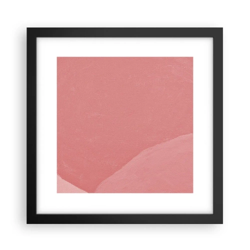 Affiche dans un cadre noir - Poster - Composition organique en rose - 30x30 cm
