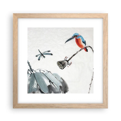 Affiche dans un chêne clair - Poster - La vie du champ - 30x30 cm