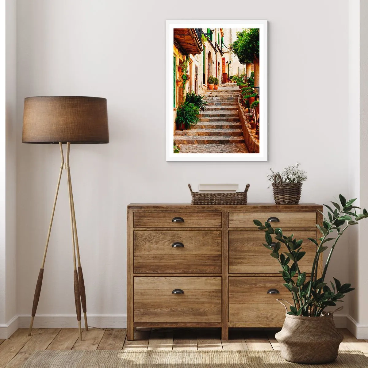 Affiche dans un cadre blanc - Poster - Le charme des vacances espagnoles - 50x70 cm