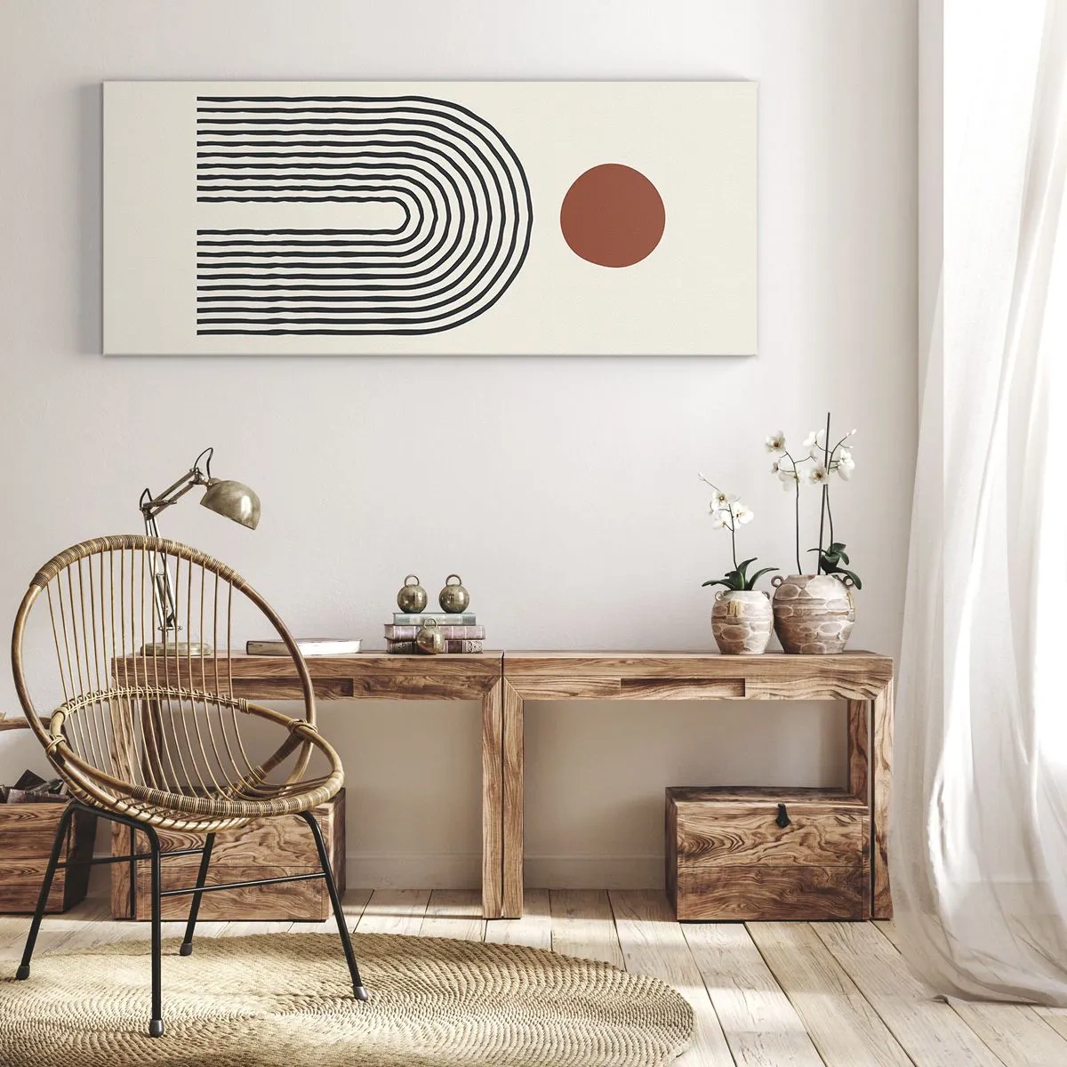 Impression sur toile - Image sur toile - Le magnétisme des formes et des couleurs - 100x40 cm