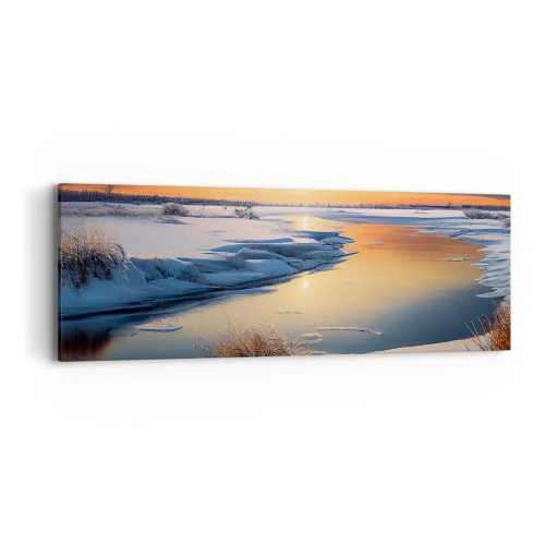Impression sur toile - Image sur toile - Coucher de soleil d'hiver - 90x30 cm