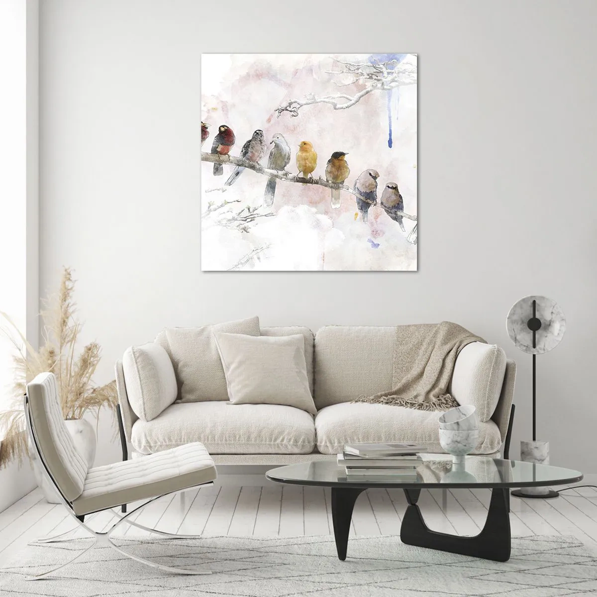 Impression sur verre - Image sur verre - Rencontre ailée - 60x60 cm