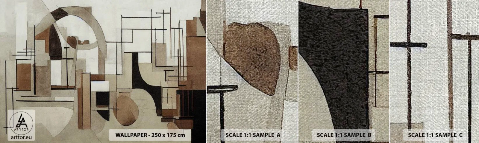 Échantillon de Papier Peint Premium Canvas - Paysage urbain 2.0 - Abstraction, Morceau, Formes - 100x30 cm