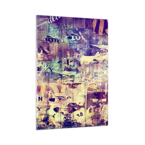 Impression sur verre - Image sur verre - Composition abstraite avec des textures urbaines et des graffitis - 50x70cm - Et c'est tout ce qu'il y a à faire - Décoration murale moderne pour le salon et la chambre ARTTOR