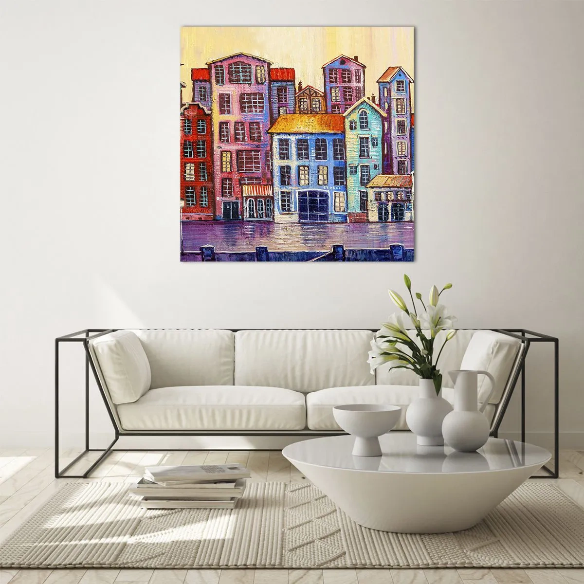 Impression sur verre - Image sur verre - Une ville comme dans un conte de fées - 40x40 cm