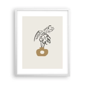 Affiche dans un cadre blanc - Poster - Monstera – décoration de la maison - 40x50 cm