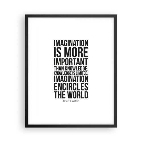 Affiche dans un cadre noir - Poster - Einstein sur le pouvoir de l'imagination - 40x50 cm