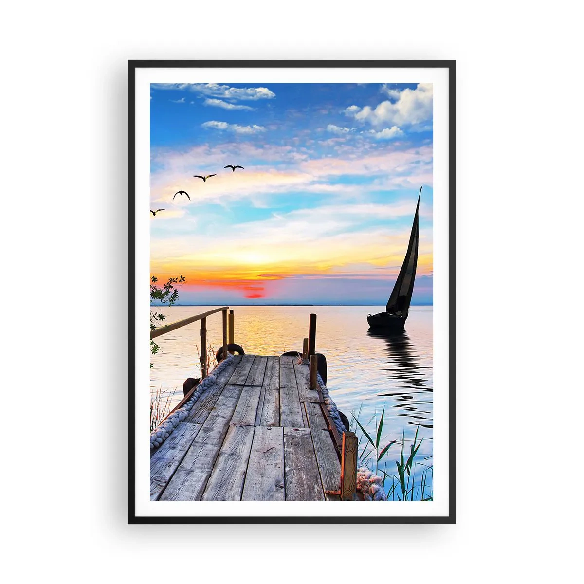 Affiche dans un cadre noir - Poster - Bonsoir! - 70x100 cm