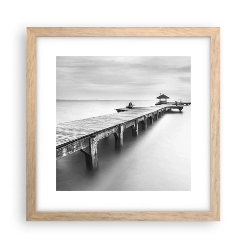 Affiche dans un chêne clair - Poster - À l'horizon - 30x30 cm