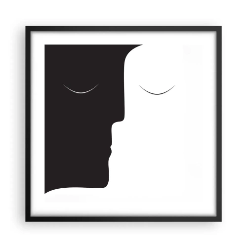 Affiche dans un cadre noir - Poster - Unité des contraires - 50x50 cm