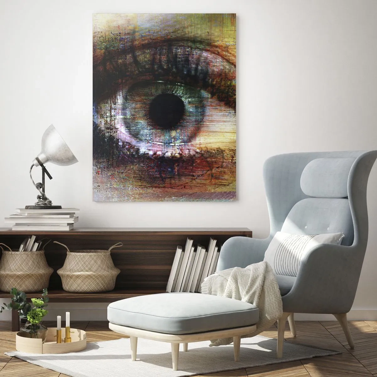 Impression sur verre - Image sur verre - Un œil abstrait aux nuances intenses et multicolores - 50x70cm - Vous pouvez jeter un coup d'œil dans l'âme - Décoration murale moderne pour le salon et la chambre ARTTOR