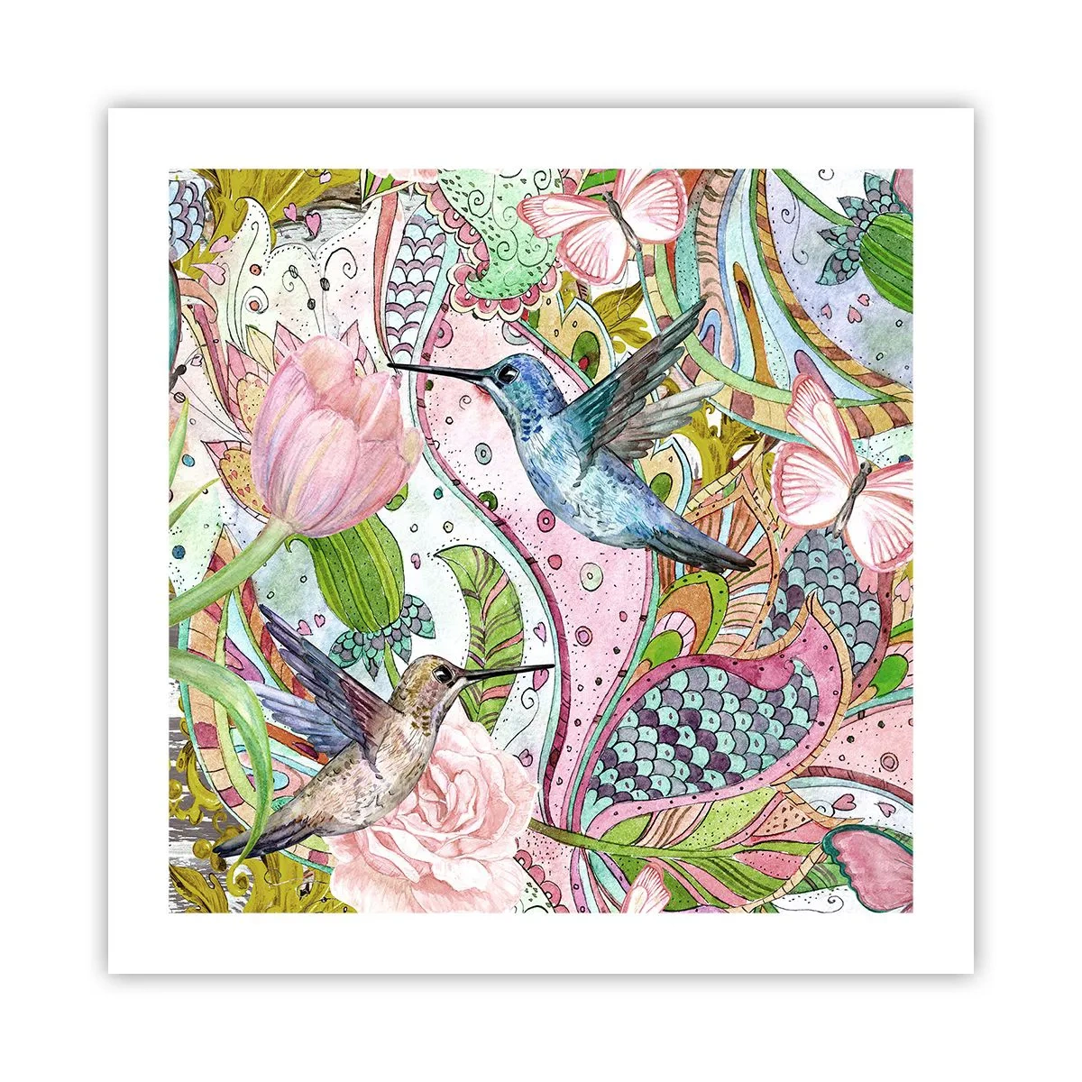 Affiche - Poster - Empêtré dans les vignes - 50x50 cm
