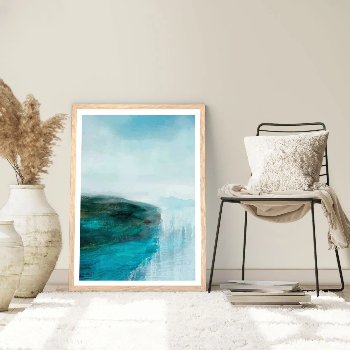 Affiche dans un chêne clair - Poster - Abstraction nautique - 61x91 cm