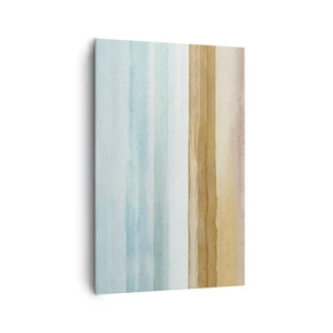 Impression sur toile - Image sur toile - Paysage de plage abstrait aux tons pastel - 80x120cm - Réconfort - Décoration murale moderne pour le salon et la chambre ARTTOR