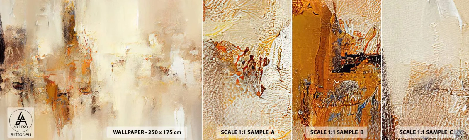 Échantillon De Papier Peint Standard Eco - Âme de l'ambre - Abstraction, Morceau, Minimalisme - 100x30 cm