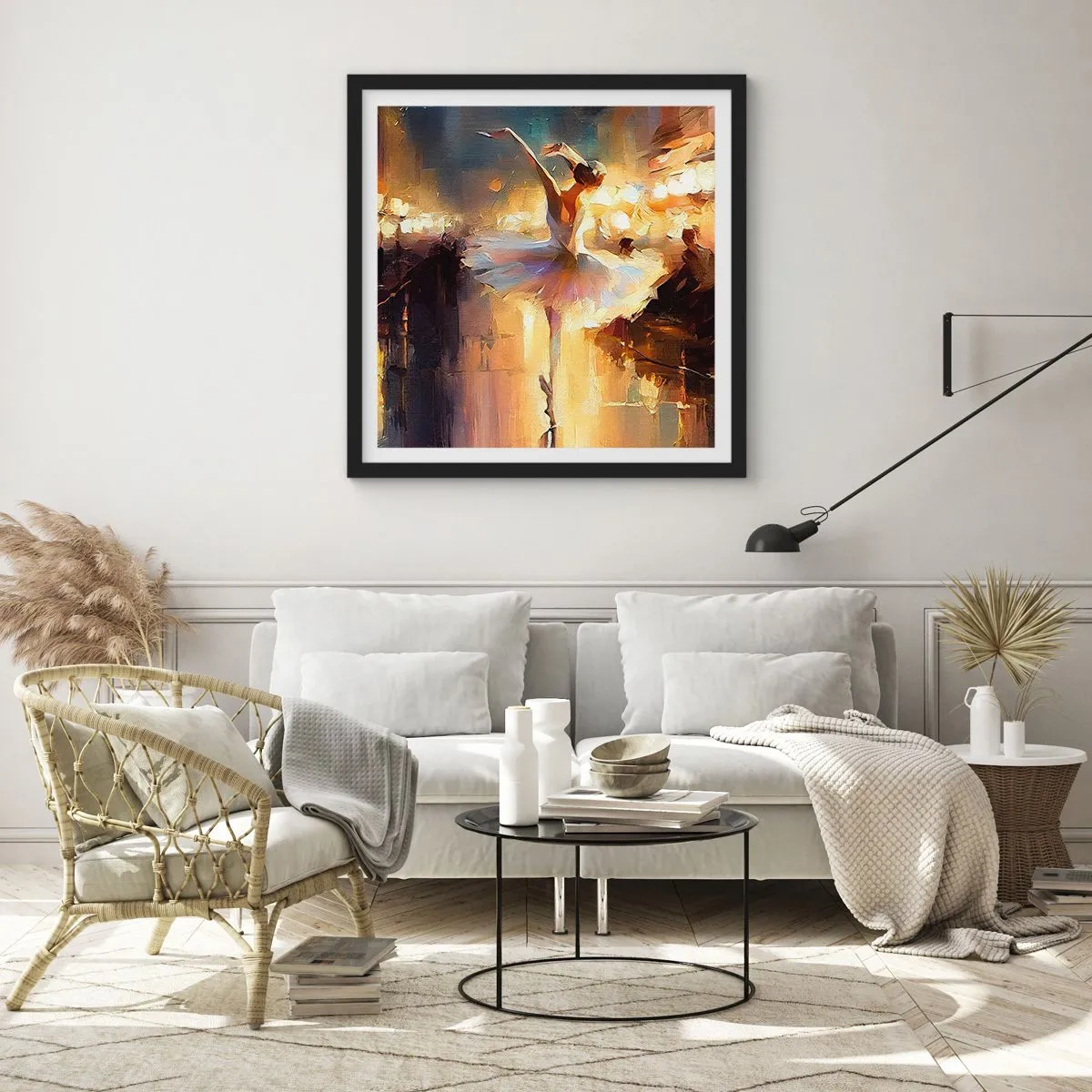 Affiche dans un cadre noir - Poster - Miracle dans la rue - 40x40 cm