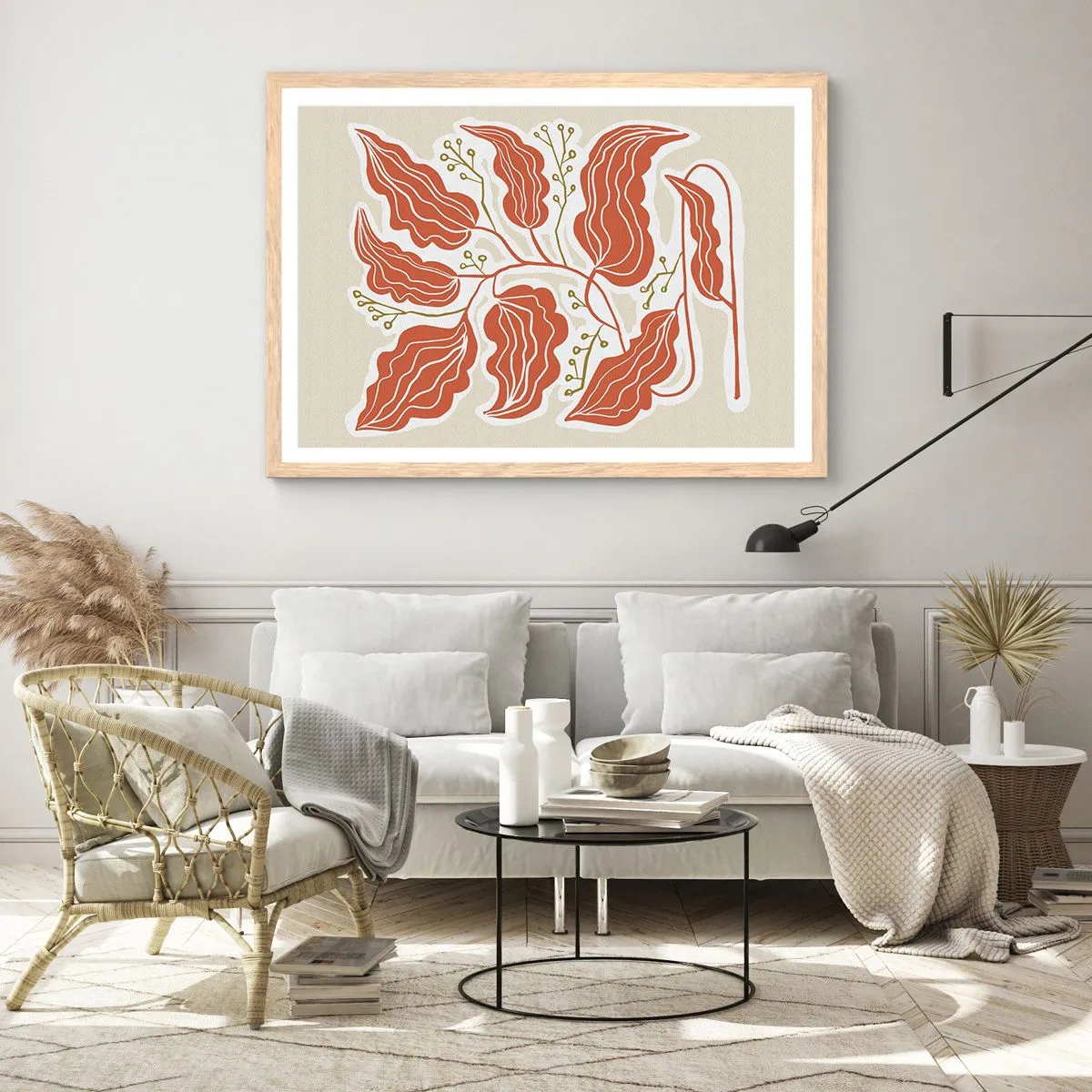 Affiche dans un chêne clair - Poster - Folk et coloré - 50x40 cm