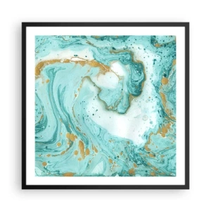 Affiche dans un cadre noir - Poster - Sous la grande vague de l'ère Edo - 60x60 cm