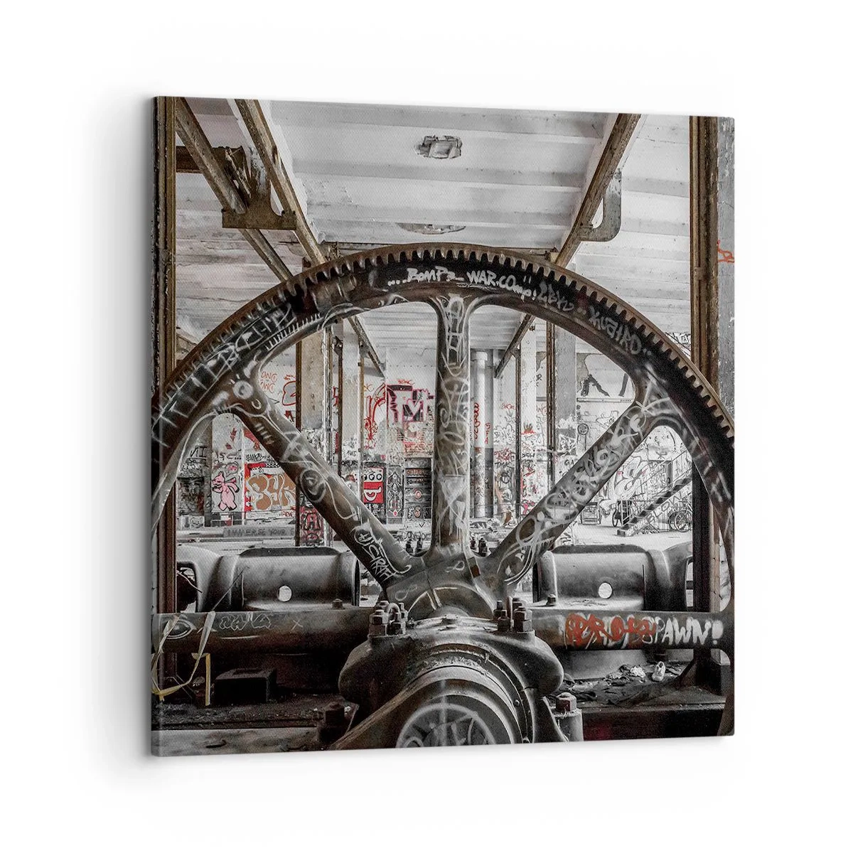 Impression sur toile - Image sur toile - Vie secrète d'une usine - 60x60 cm