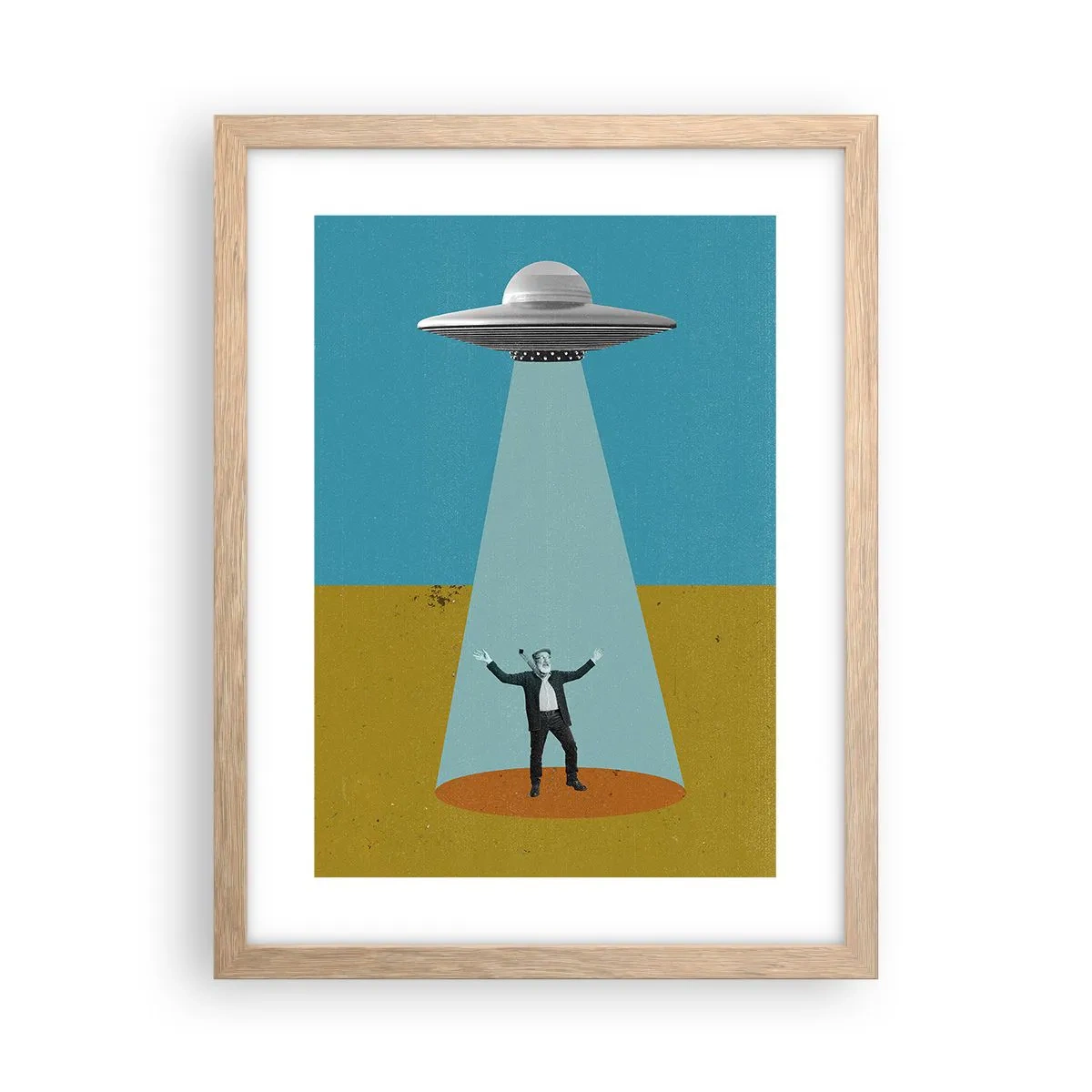 Affiche dans un chêne clair - Poster - Rencontre proche - 30x40 cm