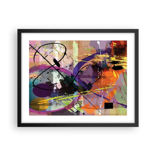 Affiche dans un cadre noir - Poster - Vous pouvez aller tout droit ou autour - 50x40 cm