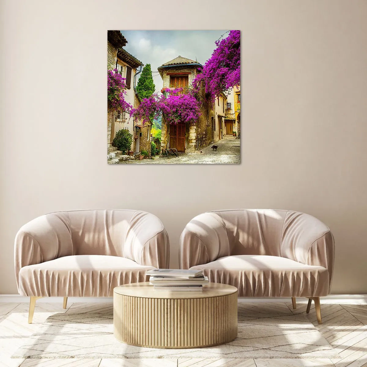 Impression sur verre - Image sur verre - Sous un dais fleuri - 60x60 cm