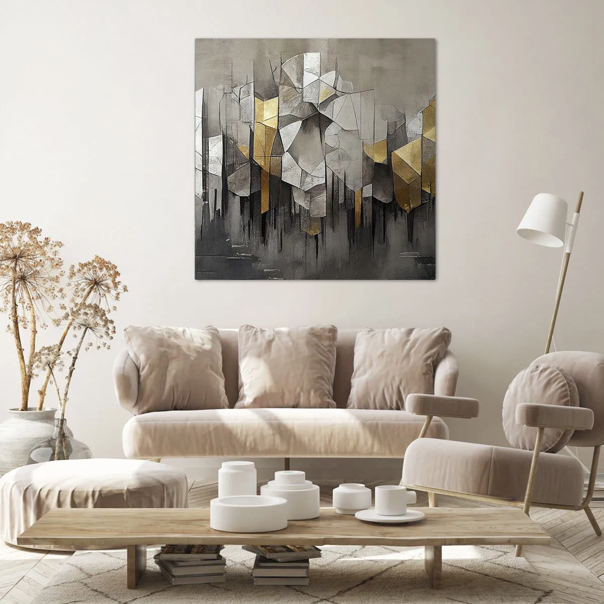 Impression sur toile - Image sur toile - Composition de glace et de lumière - 60x60 cm