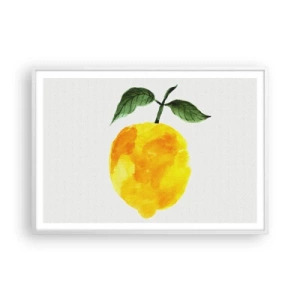 Affiche dans un cadre blanc - Poster - Comment reconnaitre le goût du soleil - 100x70 cm