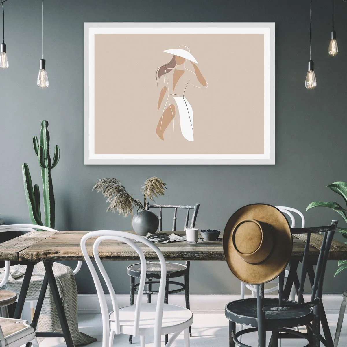 Affiche dans un cadre blanc - Poster - Lea mode est un jeu - 70x50 cm