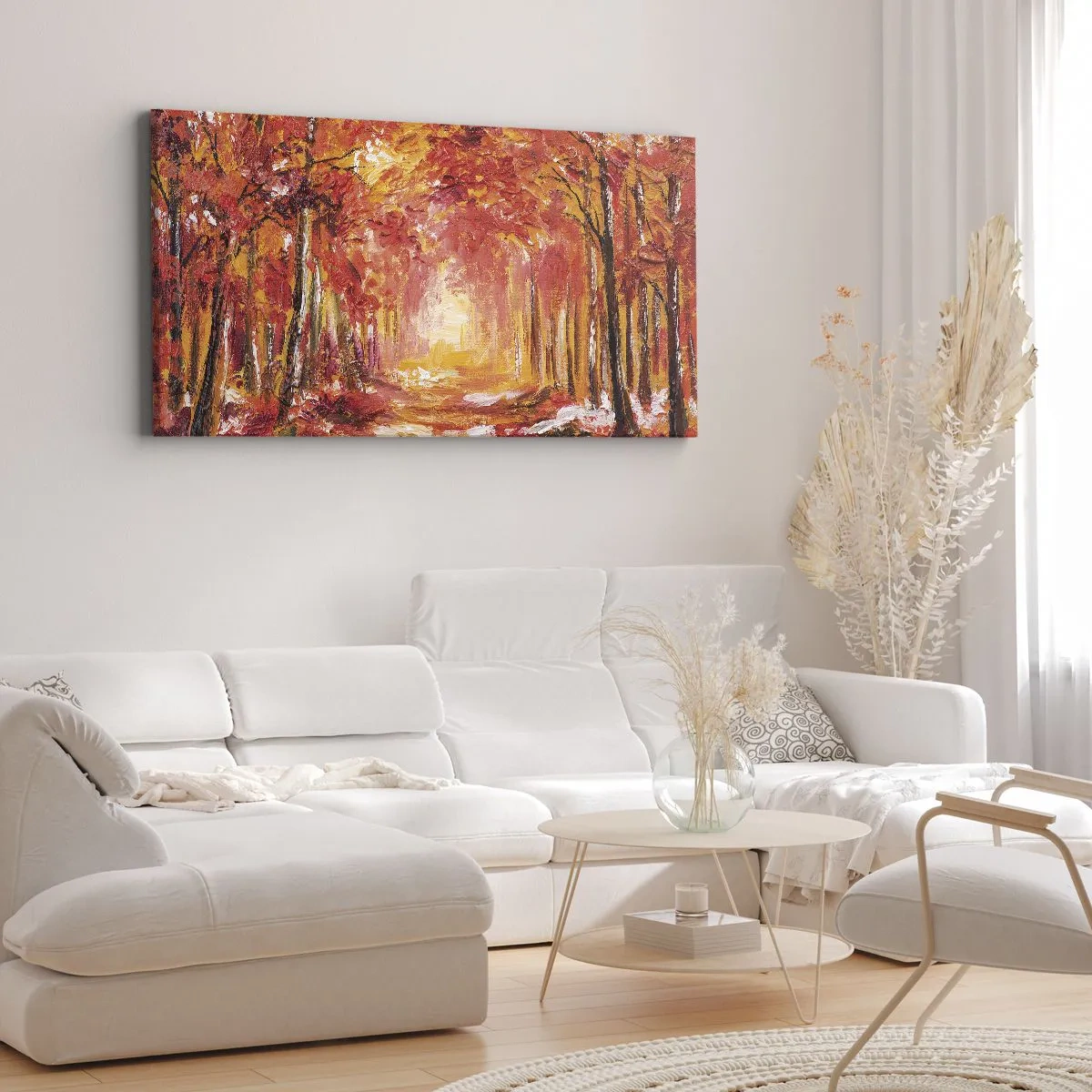 Impression sur toile - Image sur toile - Forêt de cuivre - 100x40 cm