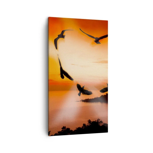Impression sur toile - Image sur toile - Aimer le monde comme les oiseaux - 45x80 cm