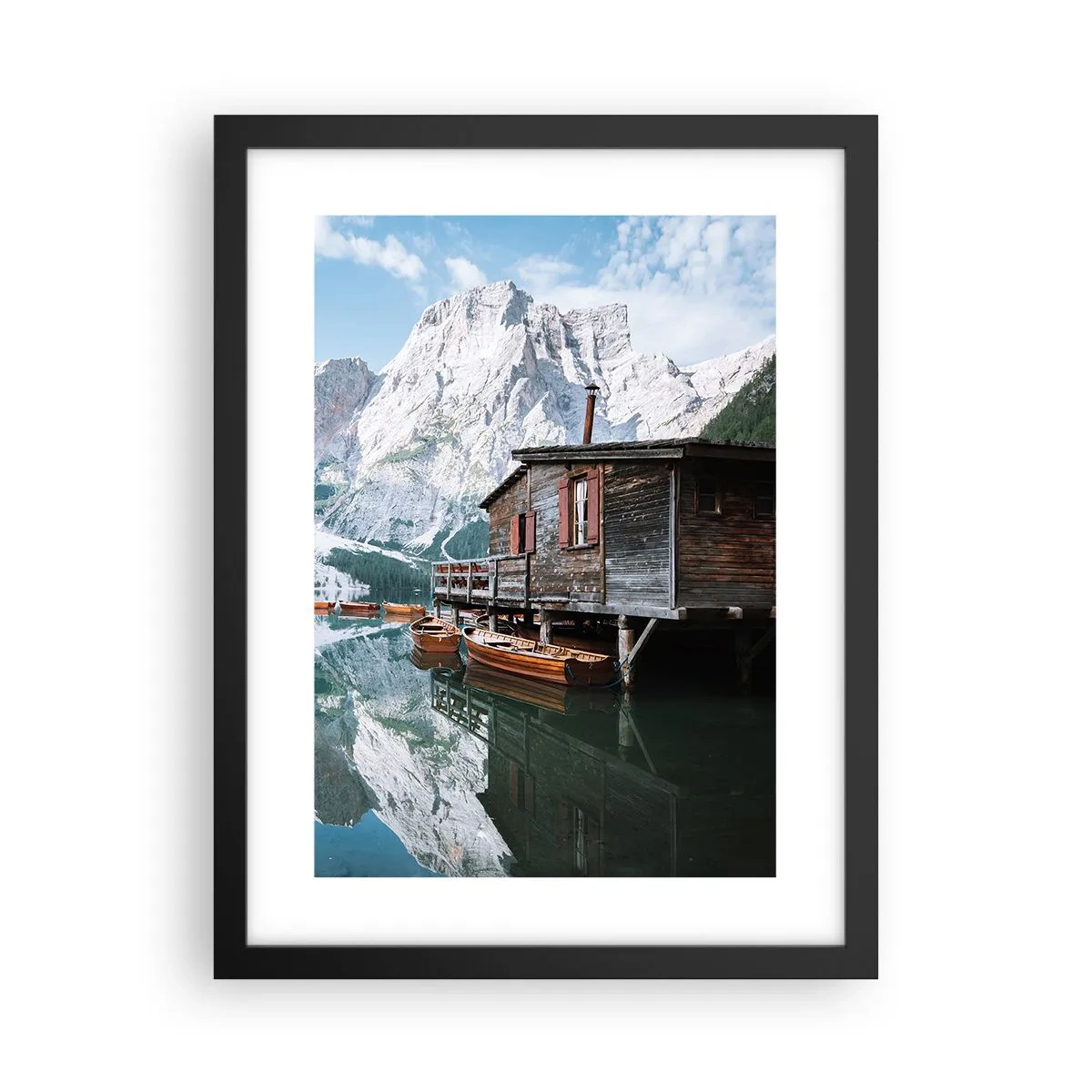 Affiche dans un cadre noir - Poster - Un matin cristallin en montagne - 30x40 cm