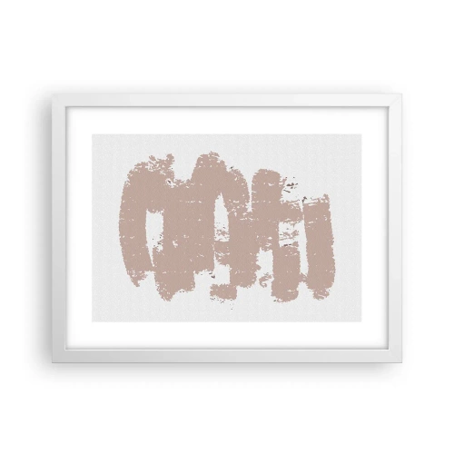 Affiche dans un cadre blanc - Poster - Abstraction en rose tendre - 40x30 cm