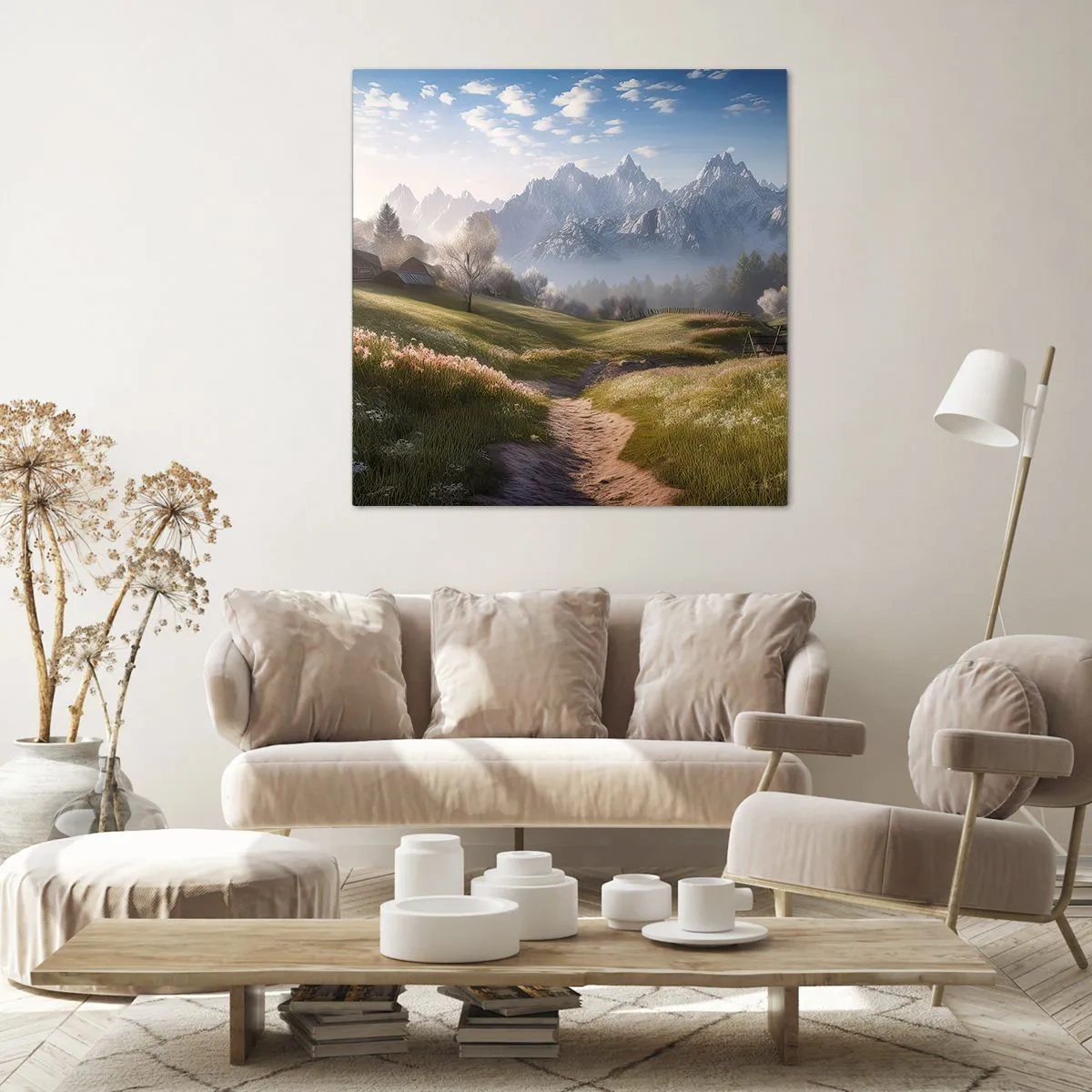 Impression sur toile - Image sur toile - Vallée idyllique - 60x60 cm