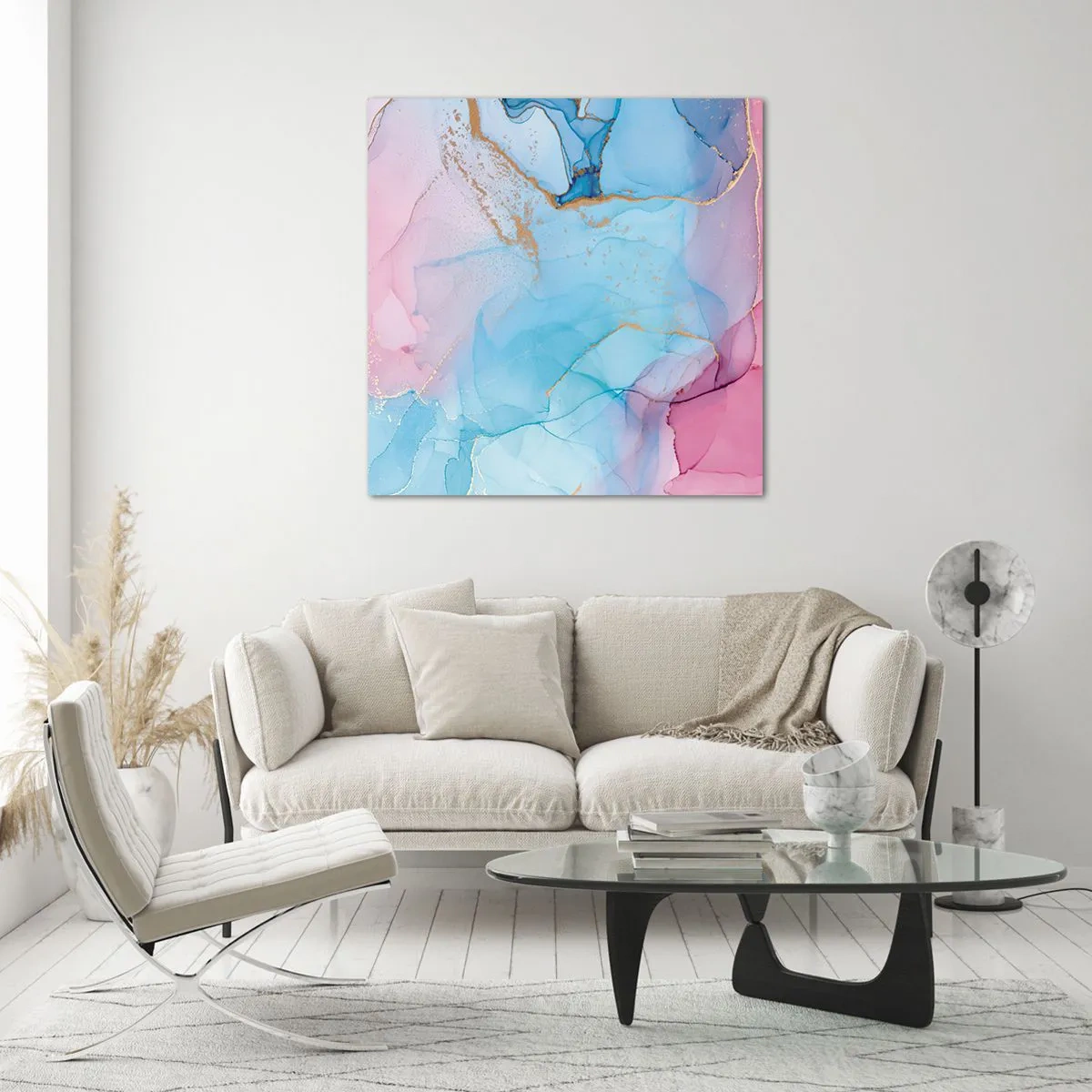 Impression sur verre - Image sur verre - Rencontre et mélange - 70x70 cm