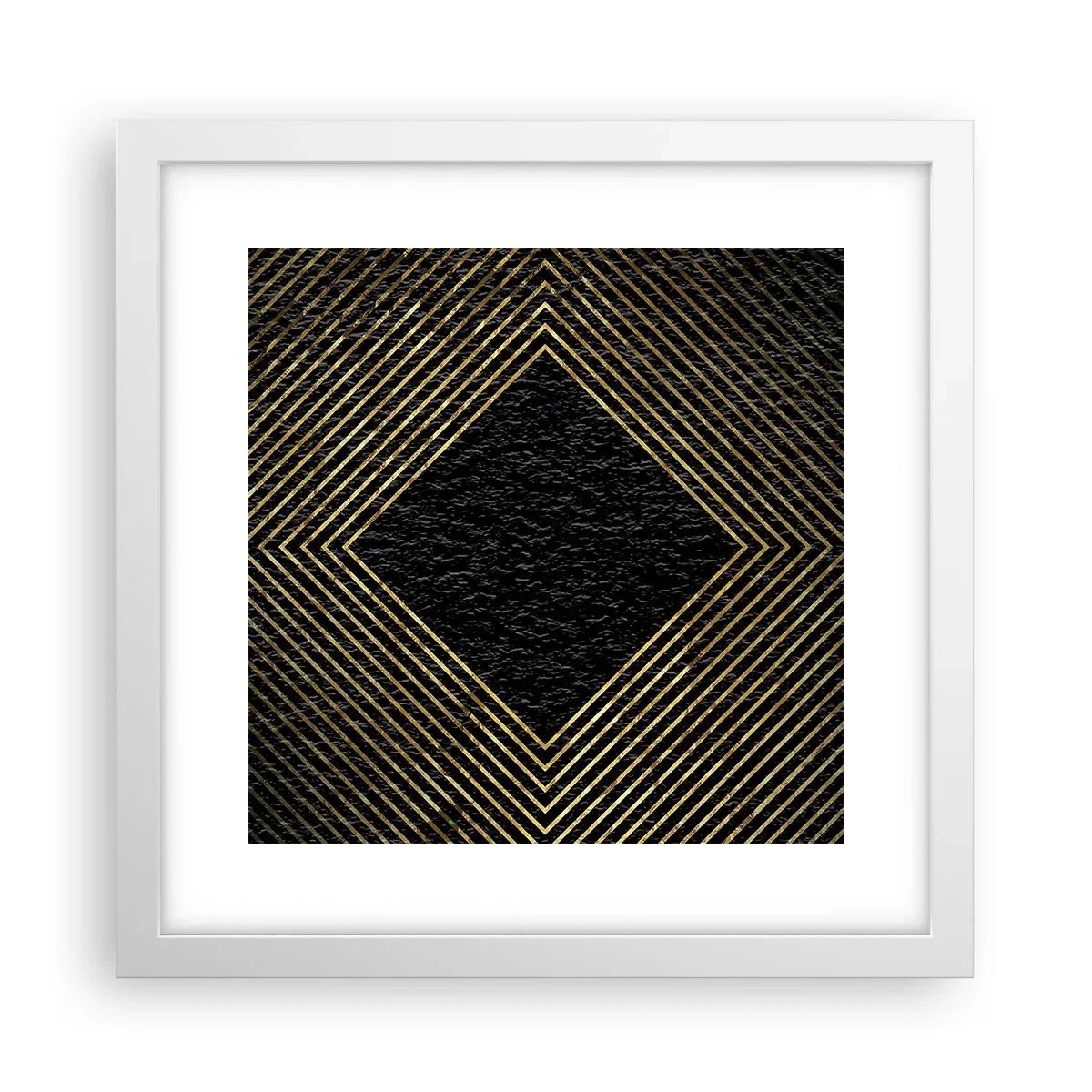 Affiche dans un cadre blanc - Poster - Géométrie dans un style glamour - 30x30 cm