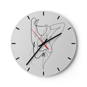 Horloge murale - Pendule murale - Silhouette féminine abstraite dans une ligne minimaliste - 30x30cm - Vraiment, tu es comme ça... - Décoration murale moderne pour le salon, la cuisine et la chambre ARTTOR