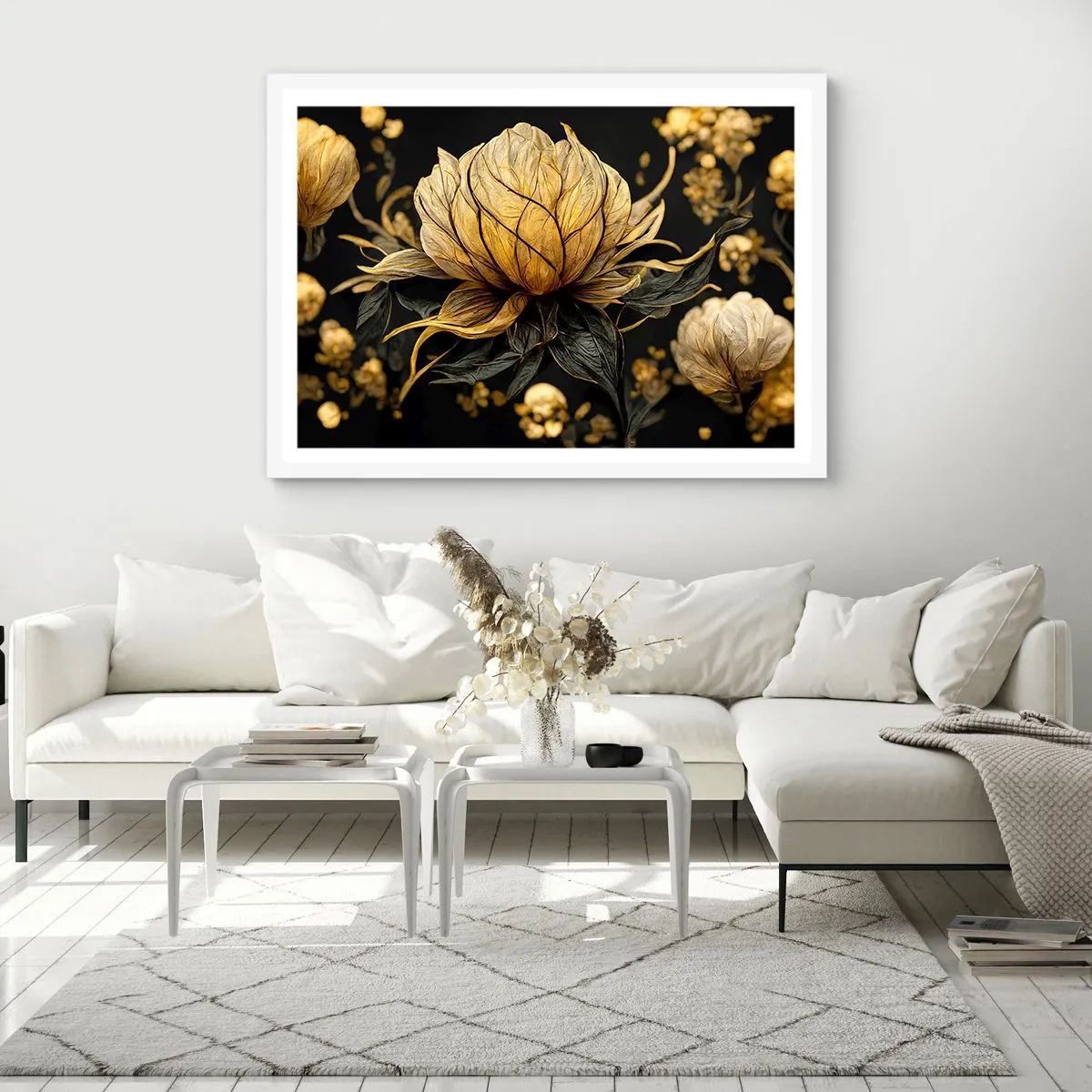 Affiche dans un cadre blanc - Poster - Fragilité subtile - 70x50 cm