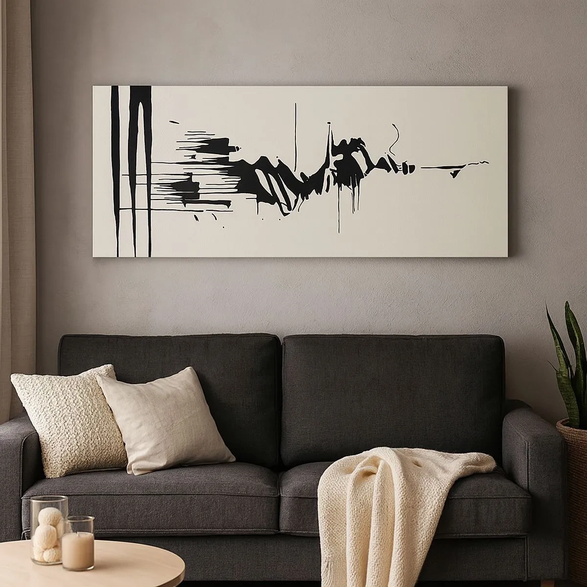Impression sur toile - Image sur toile - Abstraction hâtive - 100x40 cm