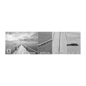 Échantillon de Papier Peint Premium Sand - Et peut-être un voyage... - Paysage, Mer, Pont de bois - 100x30 cm