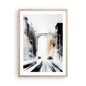 Affiche dans un chêne clair - Poster - Étude de ville : architecture et mouvement - 50x70 cm
